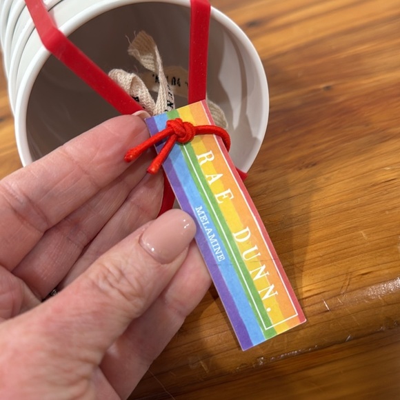 NWT Rae Dunn Melamine Colorful LOVE Stacking Cups - Picture 4 of 5